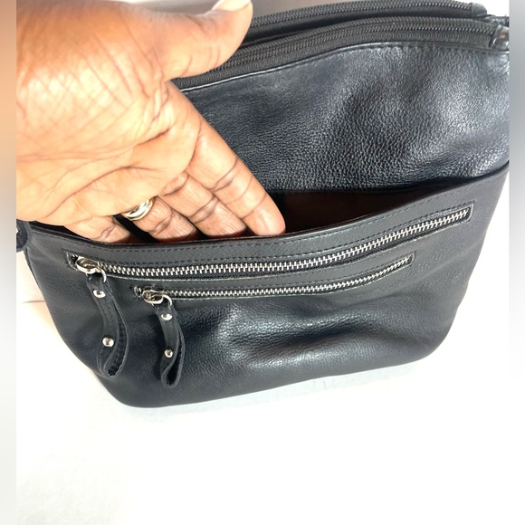 Great American Leather Works Black Leather Crossbody Bag Travel Vacation - Picture 7 of 12